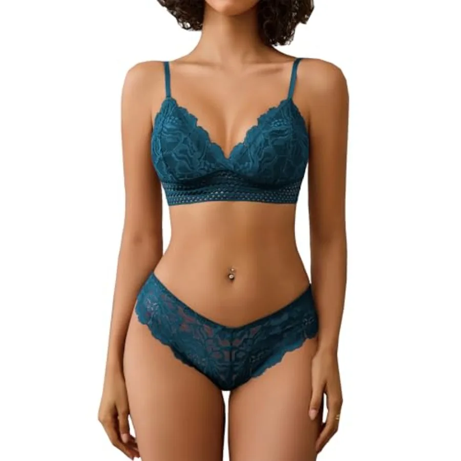 

Lingerie Set for Women Sexy Lace Bra and Panty Sets 2 Pcs Lace Bralette Set