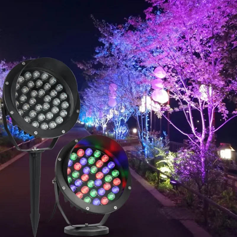 

12v 12w Outdoor Garden Spot Lights Lawn Rgb Led Lamp IP65 Waterproof Landscape Spike Lighting Garden Path Wall Yard Underground