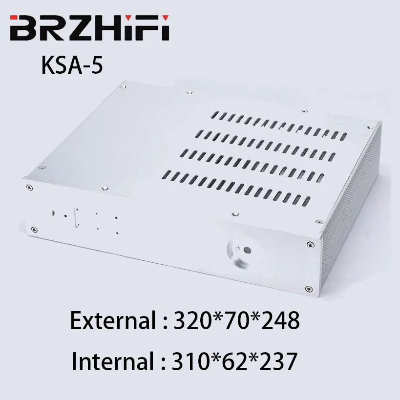 

BRZHIFI Headphone Amplifier Chassis KSA-5 Aluminum Vent Classy Enclosure Home Audio Preamplifier Shell with Two Spaces for DIY