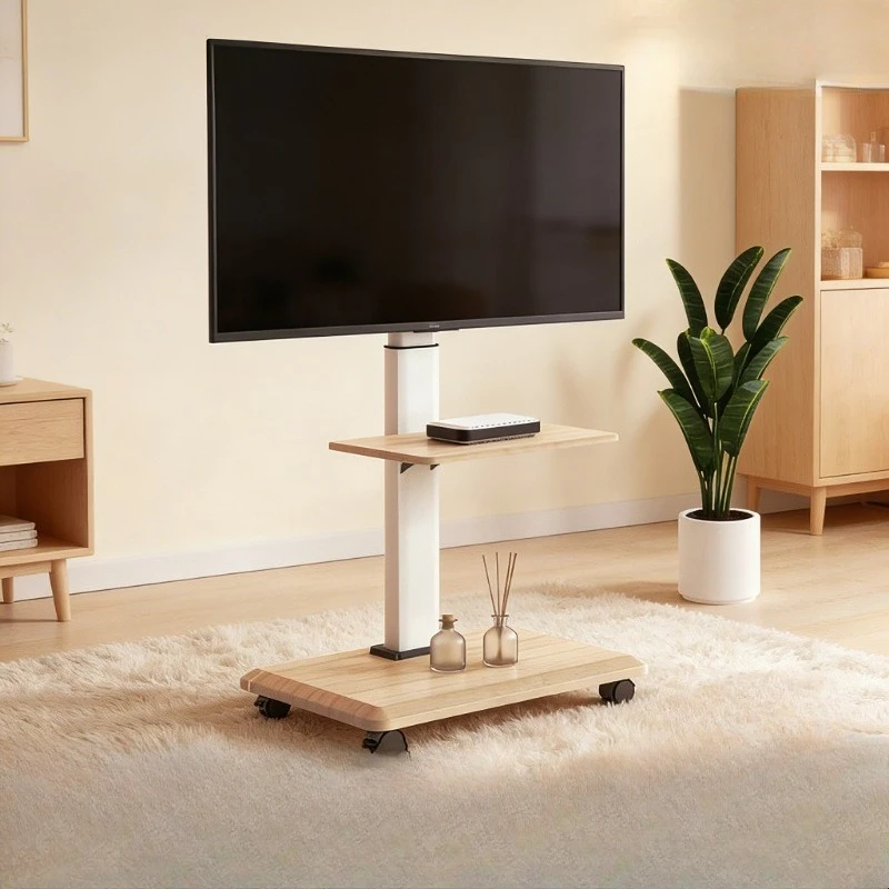 Mobile TV Stand with Floor Standing Wheels,hand Cranked Rotating Cart,70 Inch Monitor All-in-one TV Stand Tv Cabinet Living Room