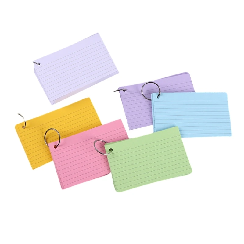 

Colorful Study Card 3x5Inch Study Cards Punched Note Cards with Rings