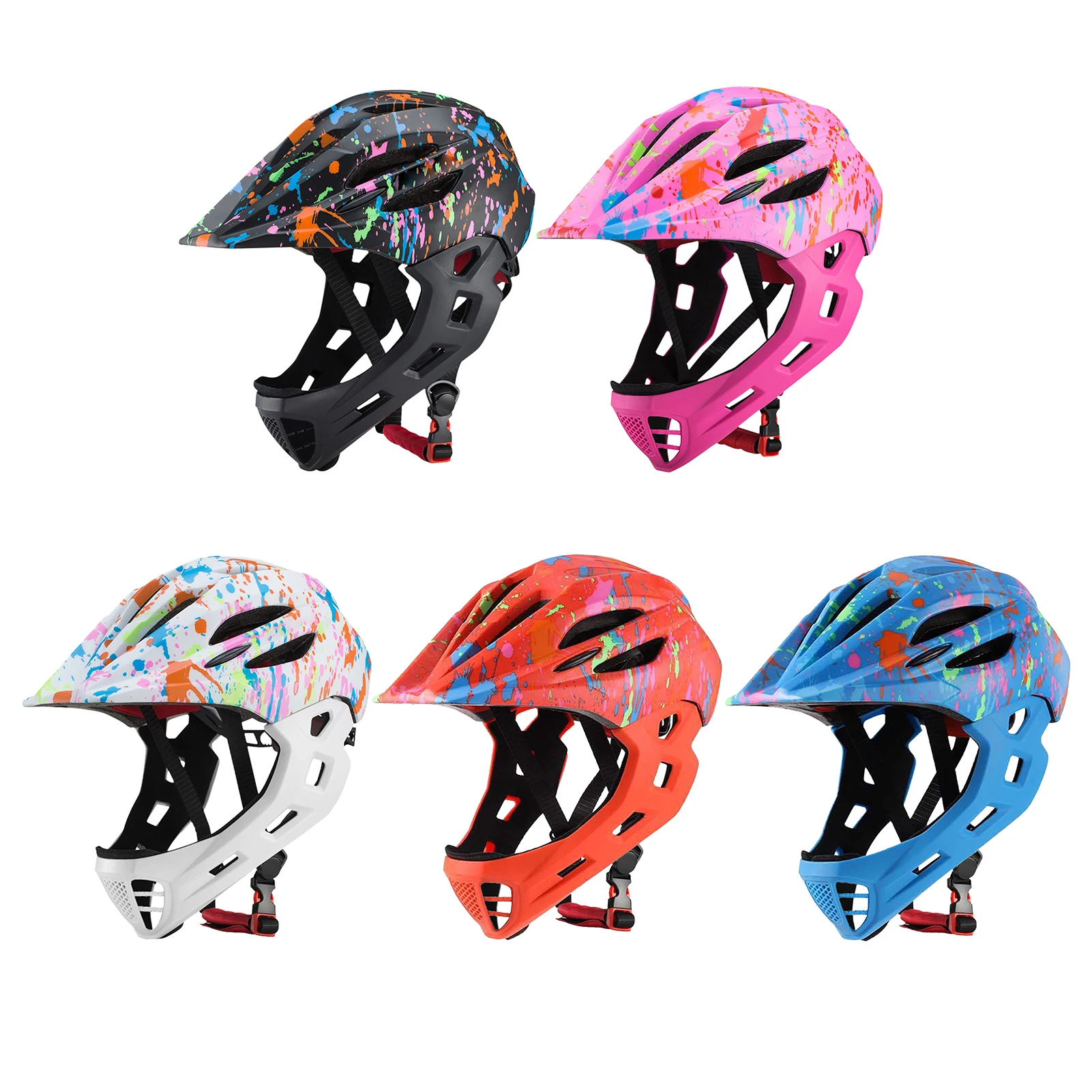 

Adjustable Breathable Kids Bike Helmets Toddler Lightweight Full Face Bike Helmets with LED Light