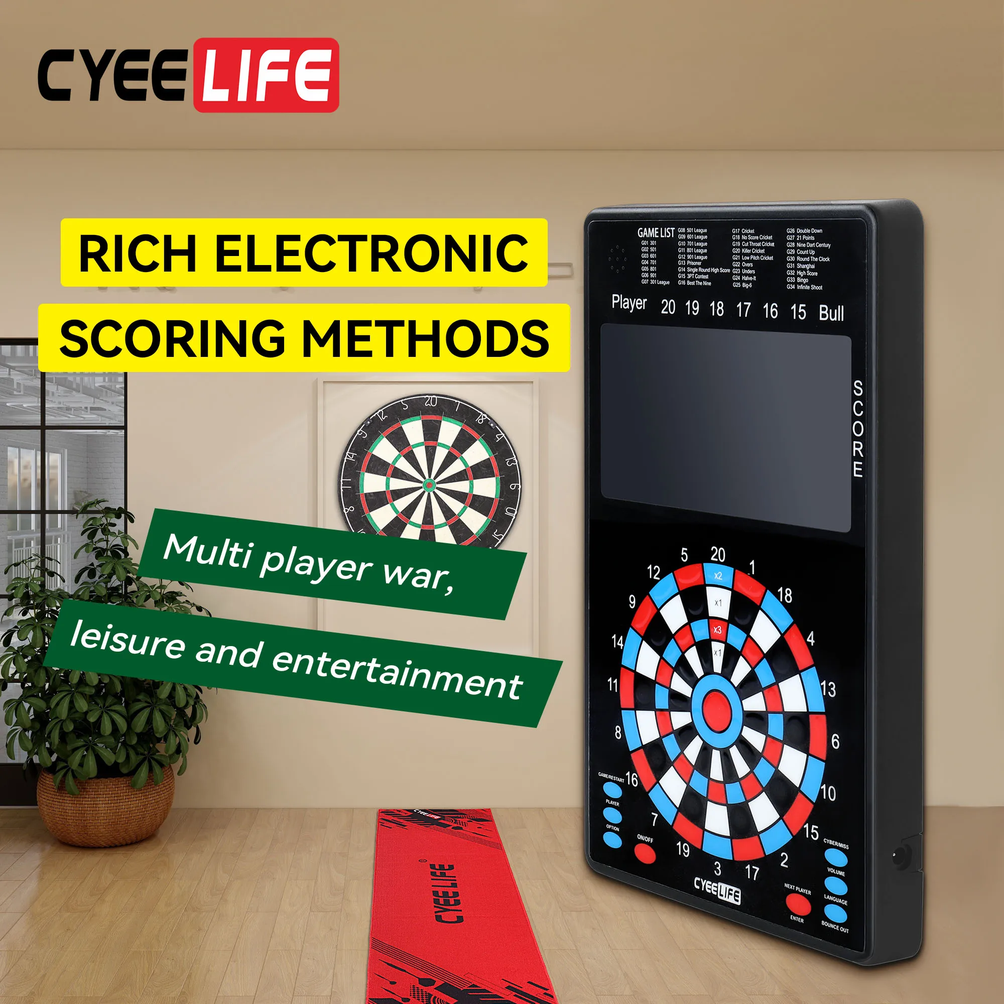 

CyeeLife Dart Scoring Electronic Professional Target Configuration Game Entertainment Convenient Scoring darts tool