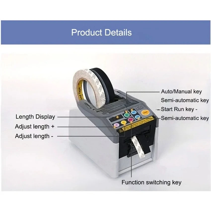 ZCUT-9GR 6-60mm Width Automatic Electric Adhesive Tape Dispenser Cutter Machine Vinyl Fiber Foil Tape Slitting Cutting Machine