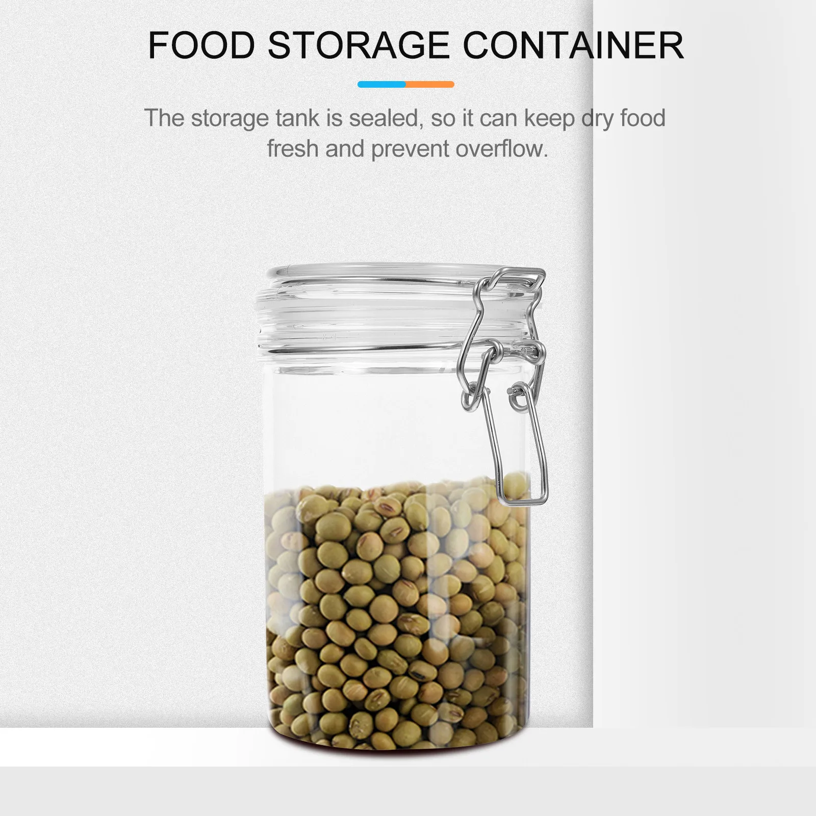 750Ml Plastic Storage Canister For Snacks Tea Coffee Beans Airtight Container Hinged Lid Clear Jar Kitchen Organization Storage