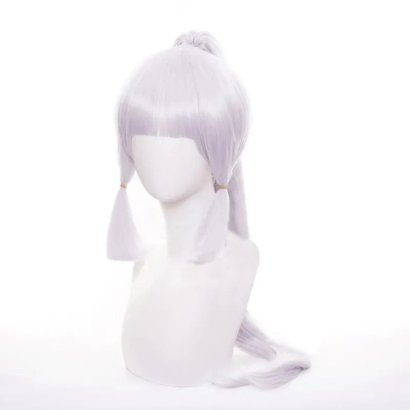 Genshin Impact Kamisato Ayaka Cosplay Kimono Kostum Permainan Wanita dan Pria Pakaian Kendo Putri Ggret Wig Tutup Kepala