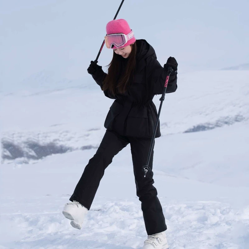 

New Women's Slim Fit Twin-Tube Ski Jacket Pant Set Windproof Waterproof Features Petite Outdoor Skiing Snowboard Warm Clothes