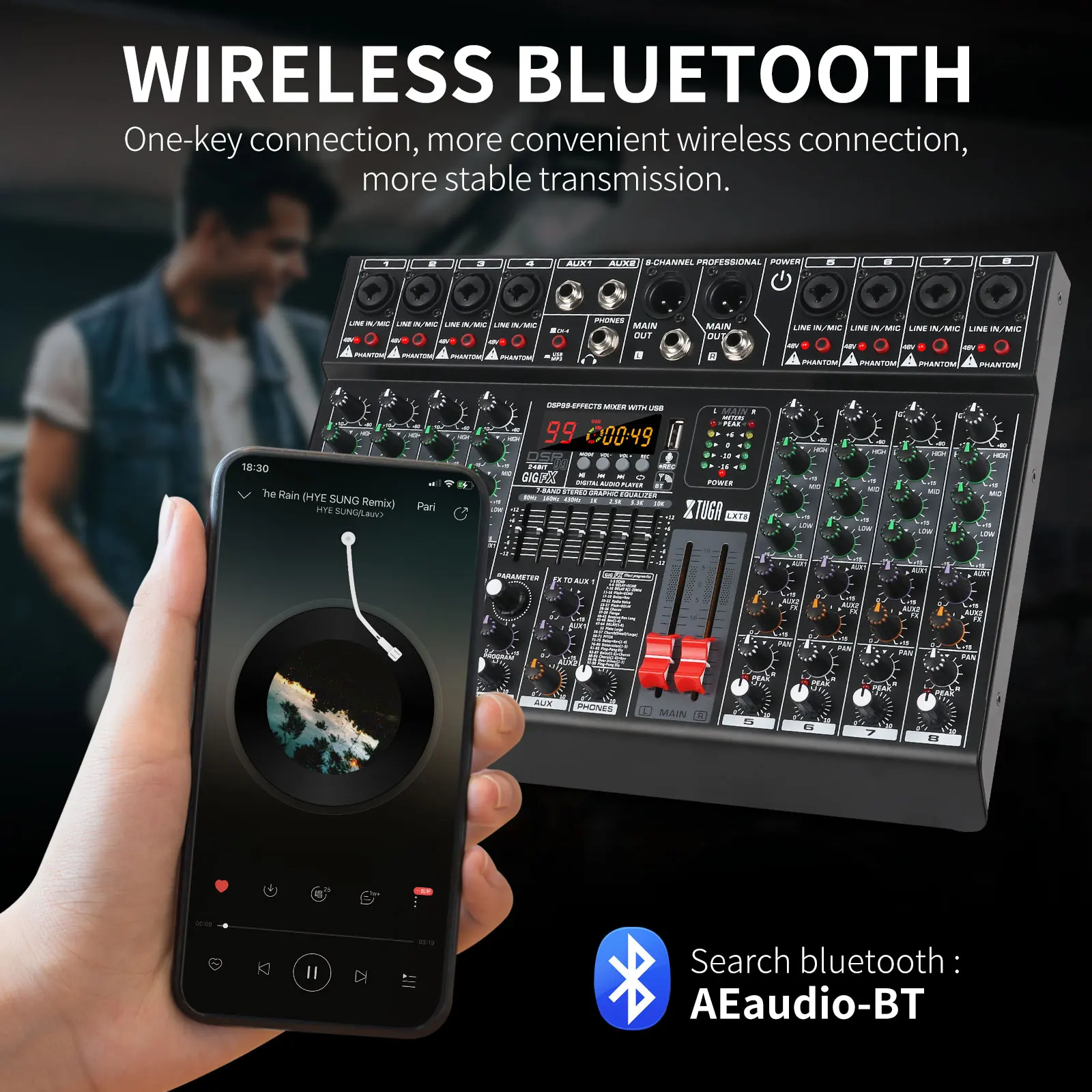 XTUGA LXT8 أفضل سعر نظام الفيديو الرقمي 8 قنوات وحدة التحكم الصوتية جهاز مزج الصوت لوحدة التحكم الصوت USB ذات القاعة الكبيرة أفضل الصوت