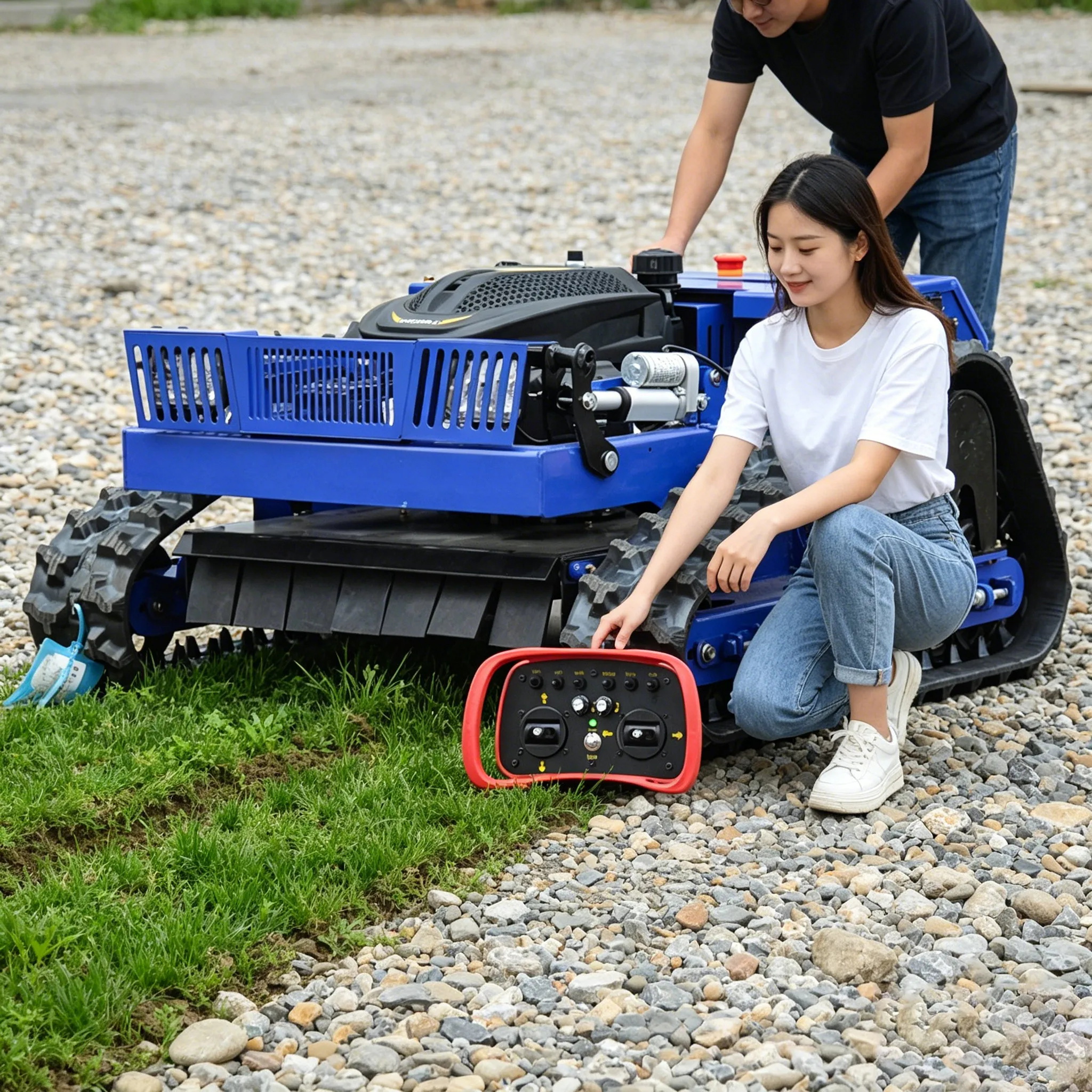

Customized economical industrial tracked intelligent remote control lawn mower, suitable for large-scale weeding