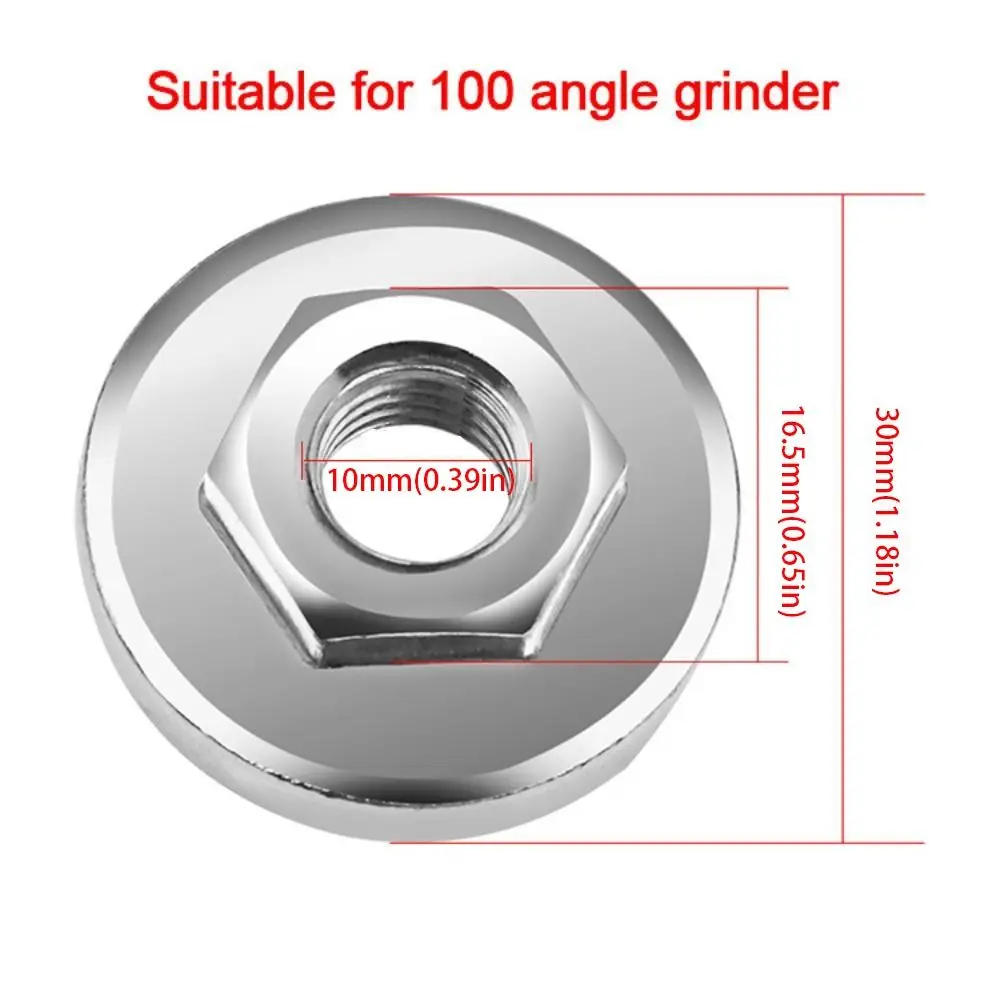 Sturdy Angle Grinder Pressure Plate Tough Quick Change Hexagon Flange Nut Anti-rust Locking Inner Outer Flange Nut Set
