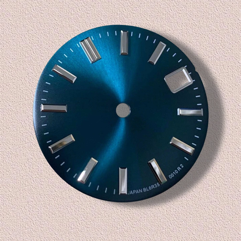 Dial GS Logo NH35 28.5mm dengan Pola Matahari Dial GS Cocok untuk Gerakan NH35/364R/7S Aksesori Jam Tangan NH35 Berkualitas Tinggi