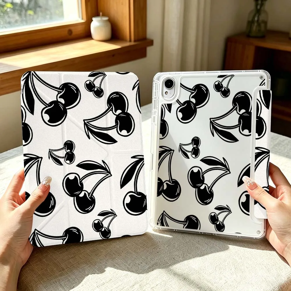 Cartoon Black Cherry Pattern For Huawei MatePad Pro SE Honor Pad 9 V9 GT X9 10.8 11 13.2 inch Pro 3Y Tablet Case Cover