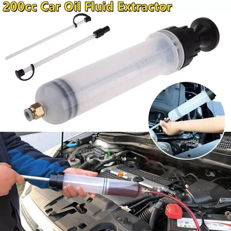 Winholder 200CC Engine Oil Fluid Extractor Fluid Syringe Pump Manual Suction Transfer Tool Pump Automotive Oil Syringe