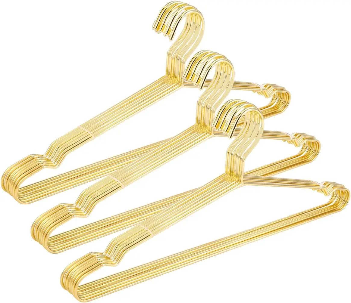 

17.7" Heavy-Duty Metal Clothes Hangers, Coat and Suit Hangers, 30-Pack in Gold