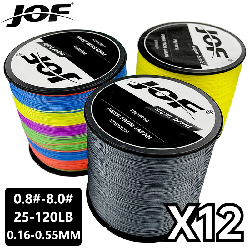 

JOF 300 м, 12 нитей, износостойкая полиэтиленовая плетеная оригинальная леска, супер прочная, 11,3-54,5 кг, мультифиламентная приманка, проволока 0,16-0,55 мм