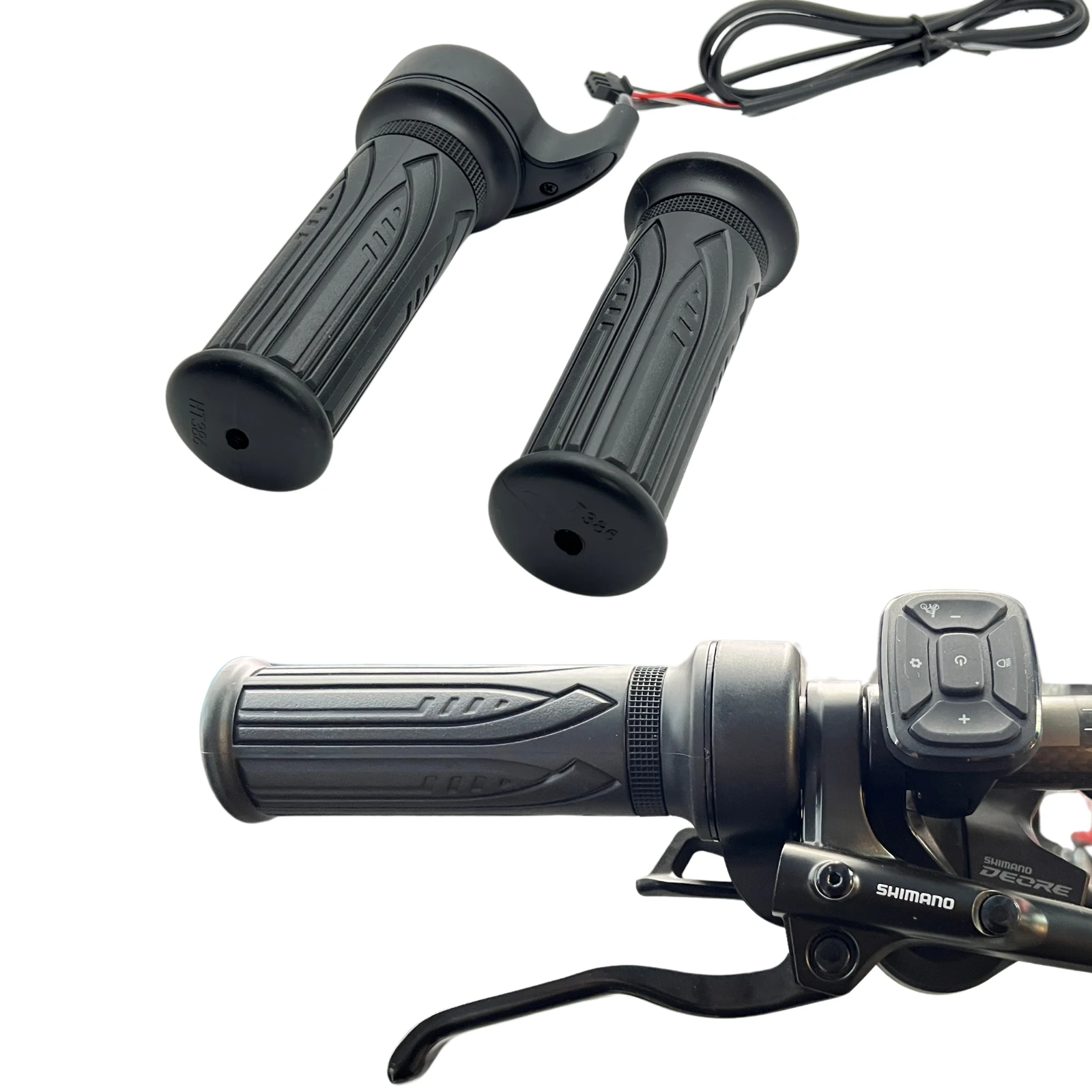 WUXING 20X Full Twist Throttle Rechter Griff für E-Bike/E-Scooter/Motorrad 24V-72V mit SM-Anschluss – Detail 2