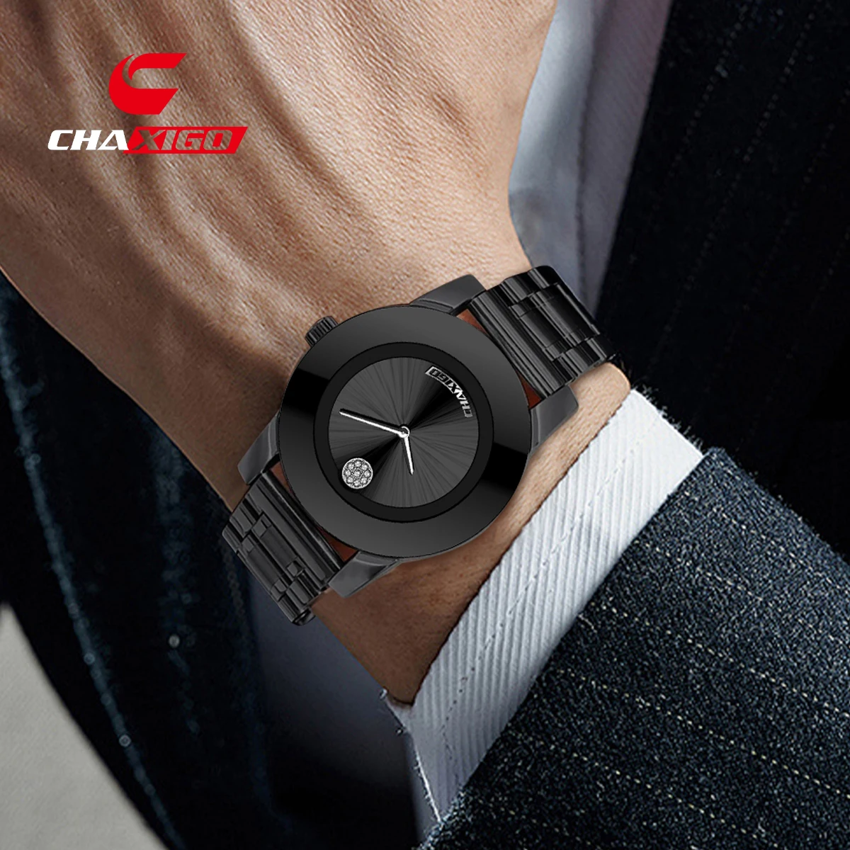 

CHAXIGO Classic Minimalist Fashion Watch for Men and Women, 38mm Stainless Steel Strap, Water Resistant, Business Quartz Watch