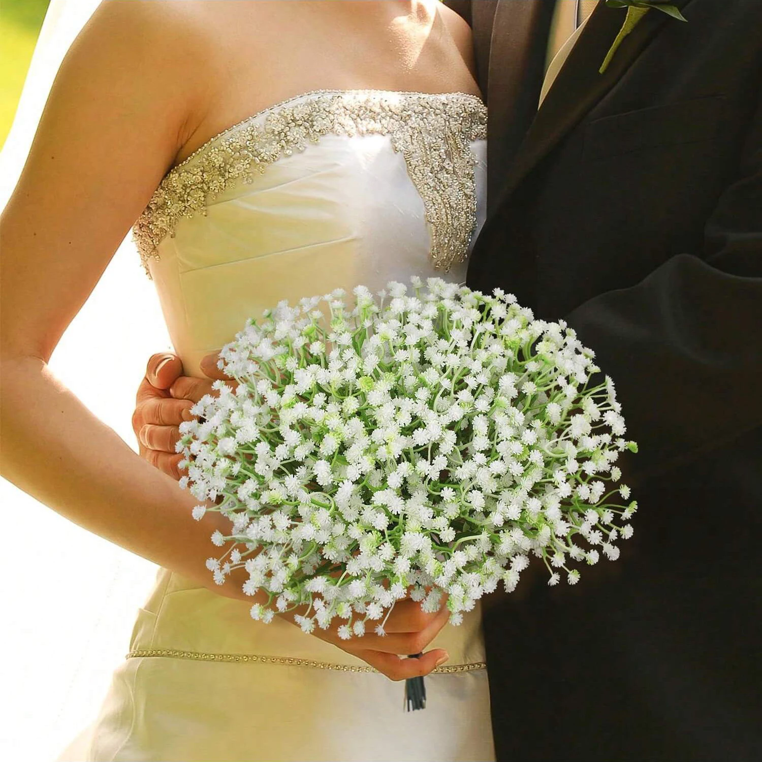 5/12 Stück Künstliche Plastik-Gypsophila-Blumen, Kunstpflanzen für Hochzeit, Zimmer, Heimparty, Geschenke, Handarrangement, Valentinstag – Detail 2