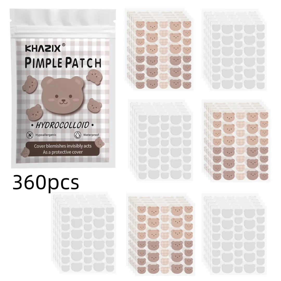 360-piece two-tone bear, cute acne-fighting, invisible pores, unisex, gentle and non-irritating