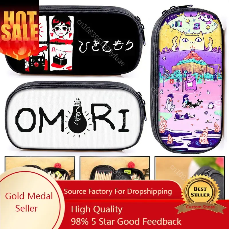 

Cute Omori Cosmetic Case Pencil Bag Cartoon Omori Stationary Bag Teenager Pencil Box School Supplies Gift