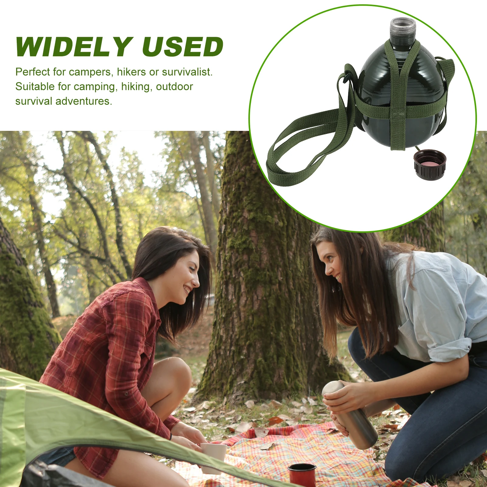 

Military Durable Aluminum Camping Kettle Portable Water Storage Bottle Hiking OutdoorAccessory Compact Lightweight Travel Bottle