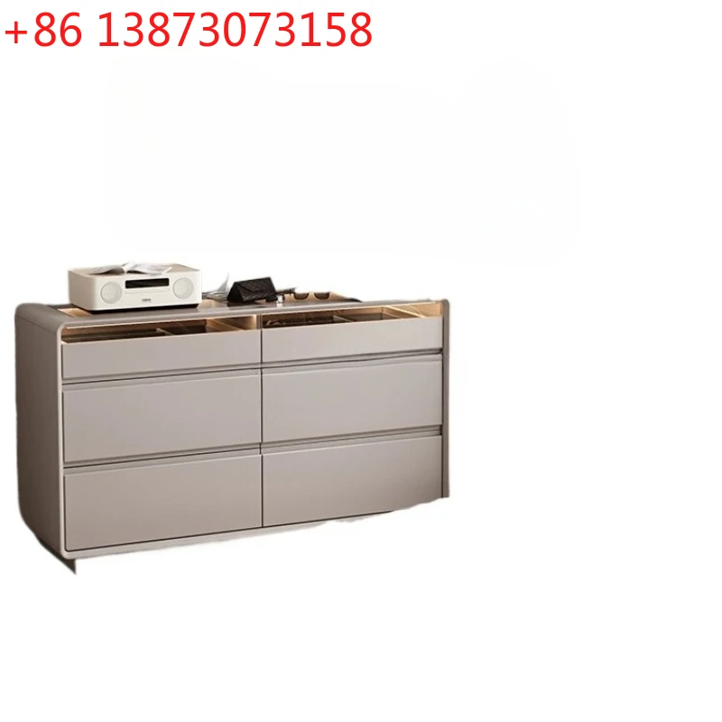 

solid wood cream wind flip cover dressing table, chest cabinet integrated telescopic dressing belt cabinet desk