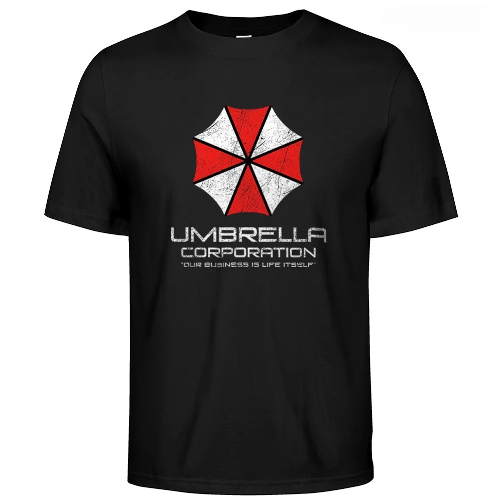Camiseta gráfica de algodón Umbrella Corporation para hombre, camiseta de estilo informal urbano para hombres y mujeres