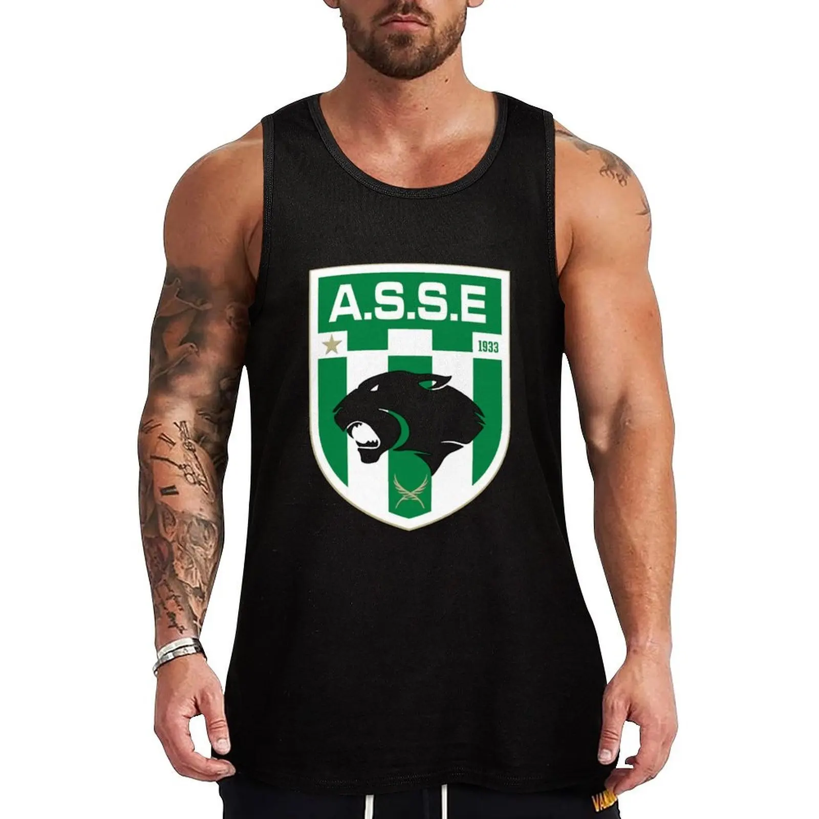 

AS Saint-Etienne logo Tank Top Undershirt Tank Top Cotton Basic Sleeveless Shirt