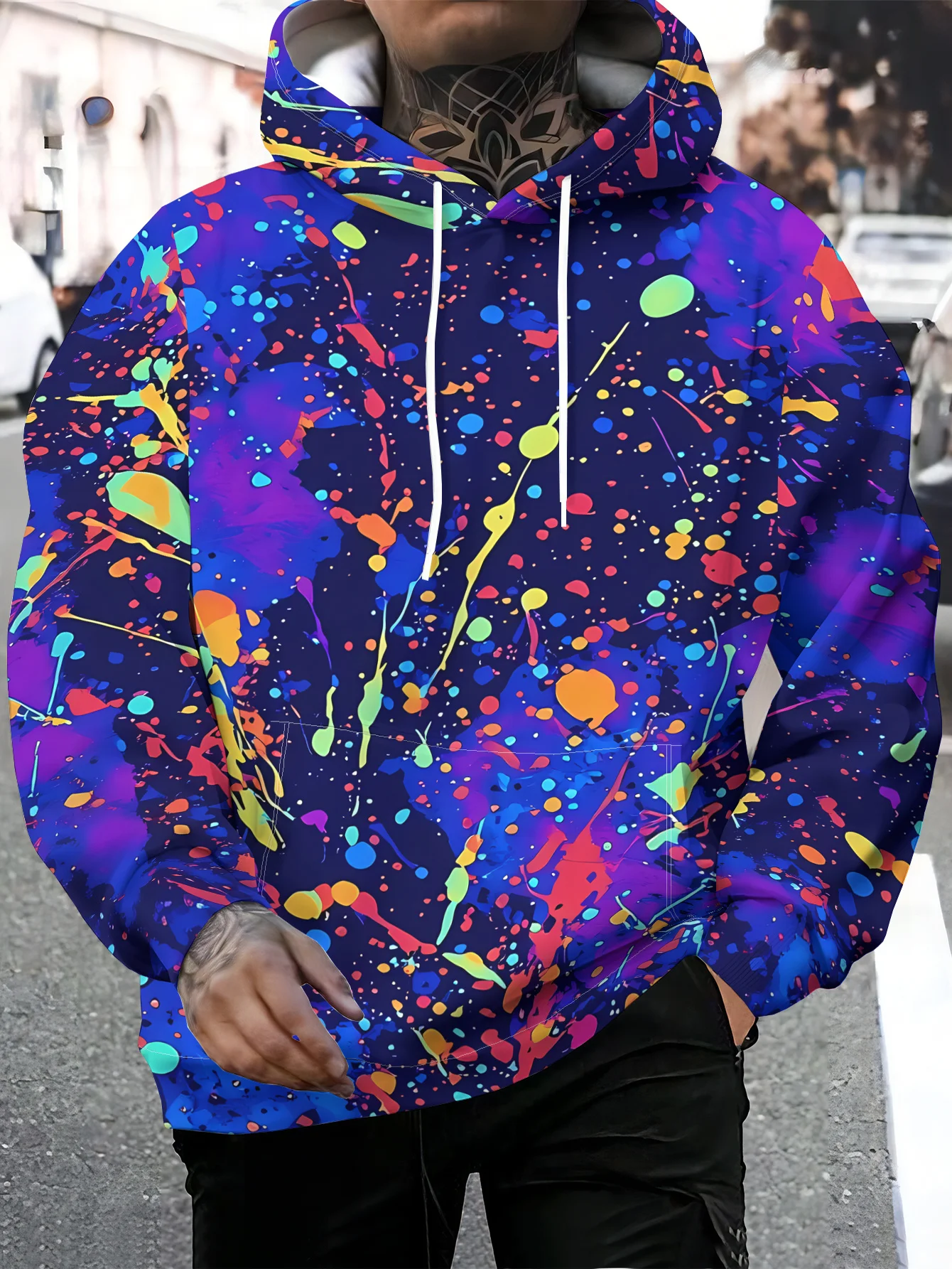 Unisex Colorful Splash Ink 3D Print Hoodie Men Women Casual Long Sleeve Pullover Sweatshirt