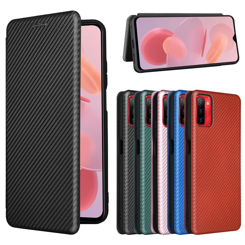 For Ulefone Note 12P Case Luxury Flip Carbon Fiber Skin Magnetic Adsorption Case For Ulefone Note 12P 12 P Note12P Phone Bags
