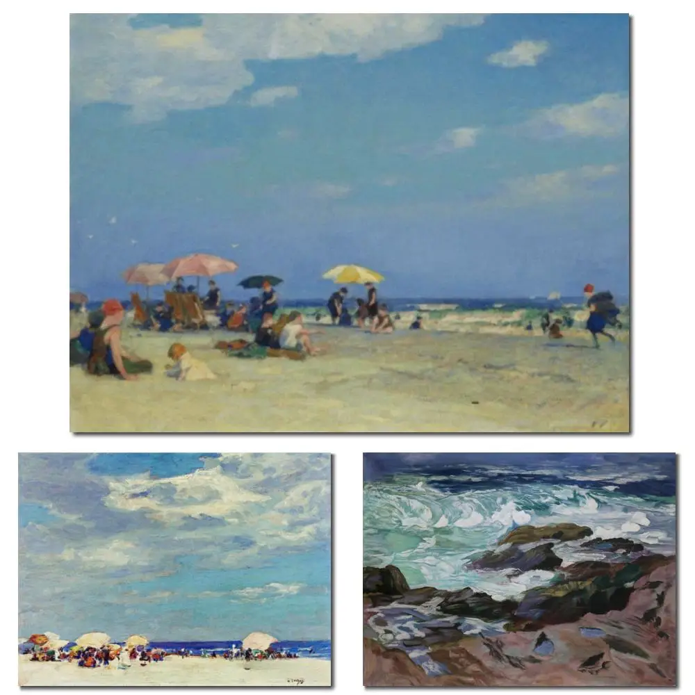 

Эдвард Генри Потст Шедевр Пляжная сцена Классическая картина ручной работы в масле Холст для гостиной Темные помещения Настенный декор