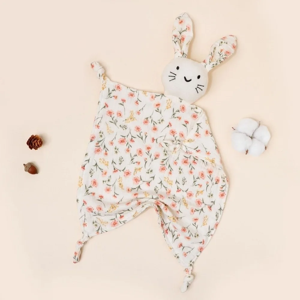 Cotton Muslin Muslin Comforter Blanket Printed Design Soft Material Newborn Sleeping Dolls Multi-Function Newborn Size