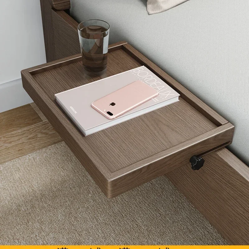 

good Bedside shelf solid wood projector bedside shelf ultra-narrow bed end storage plate non-punching bedroom bedside shelf