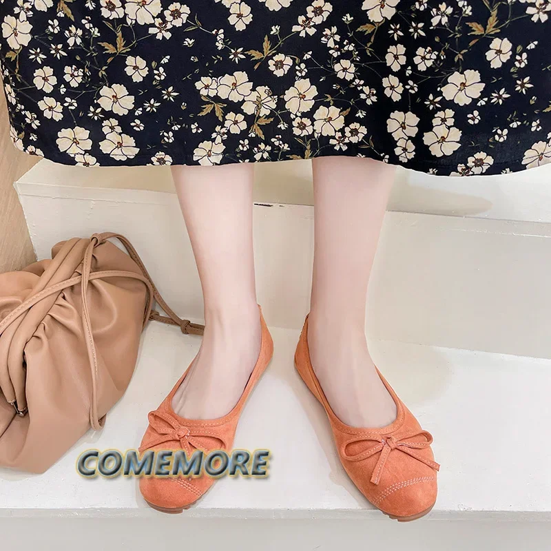 Round Toe Casual Sneakers Women Moccasins Spring Summer Fashion Candy Color Espadrille Flat Heel Knot Ballet Flats Shoes Loafer