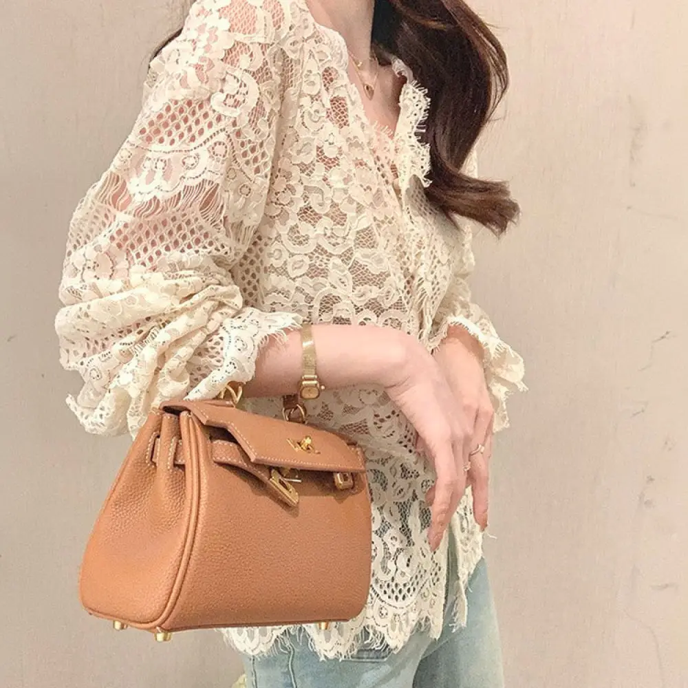 Womens Spring Lace Top Elegant V Neck Blouse Long Sleeve Hollow Out Shirt Slim Fit Trendy Female Casual Fashion Apparel