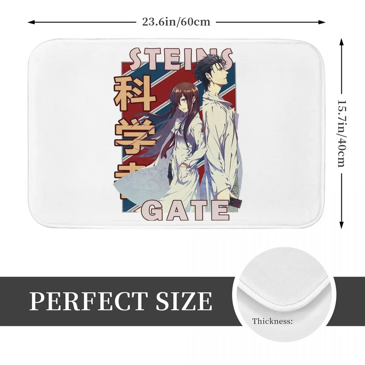 Rintarou Okabe And Kurisu Makise Steins Gate Anime Anti-slip Doormat Floor Mat Carpet Rug for Kitchen Entrance Home Footpad Mats