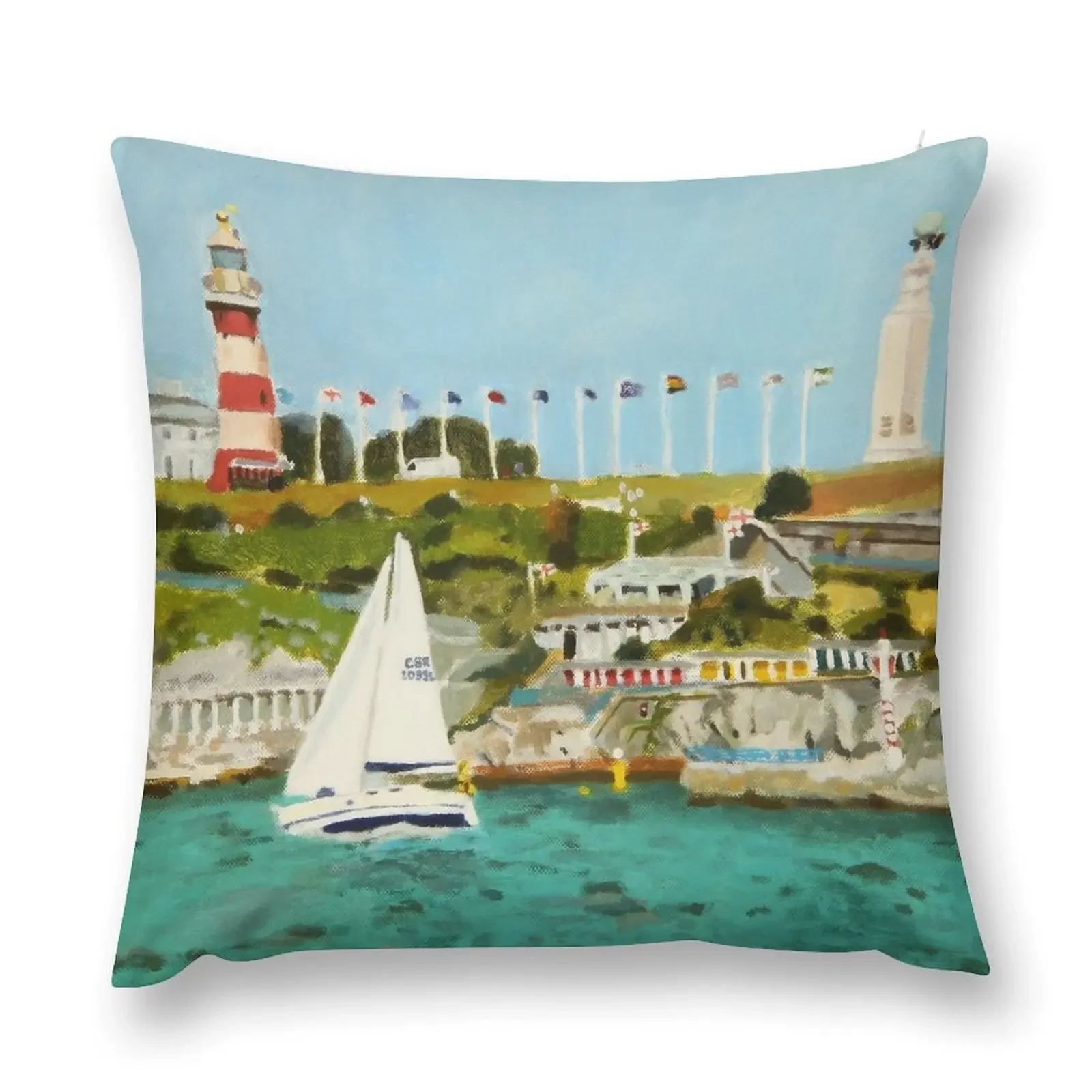 

Plymouth Sound and Lighthouse Throw Pillow Pillow Cases Decorative Sofa Cushions Cover Sofa Cover Cushions Cover pillow