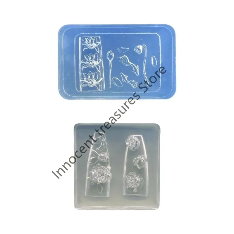 

3XUA Practical Art Moulds Flower Theme Art Template Moulds Silicone Texture