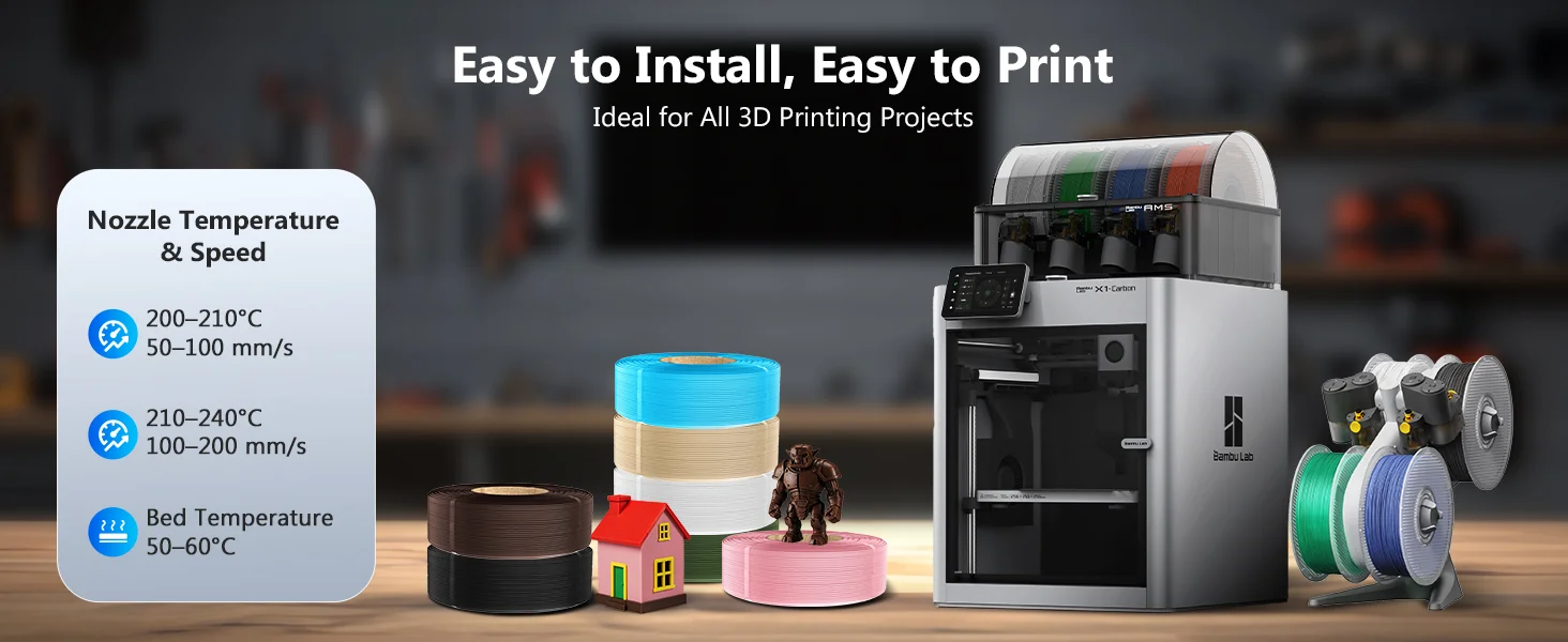 JAYO 3D PLA Nachfüllpack 3D-Drucker Filament 1,1kg Wiederverwendbare Spule zum Nachfüllen für Bambu Lab mit Geringer Verformung Passend für die Meisten Wiederverwendbaren Spulen – Detail 7