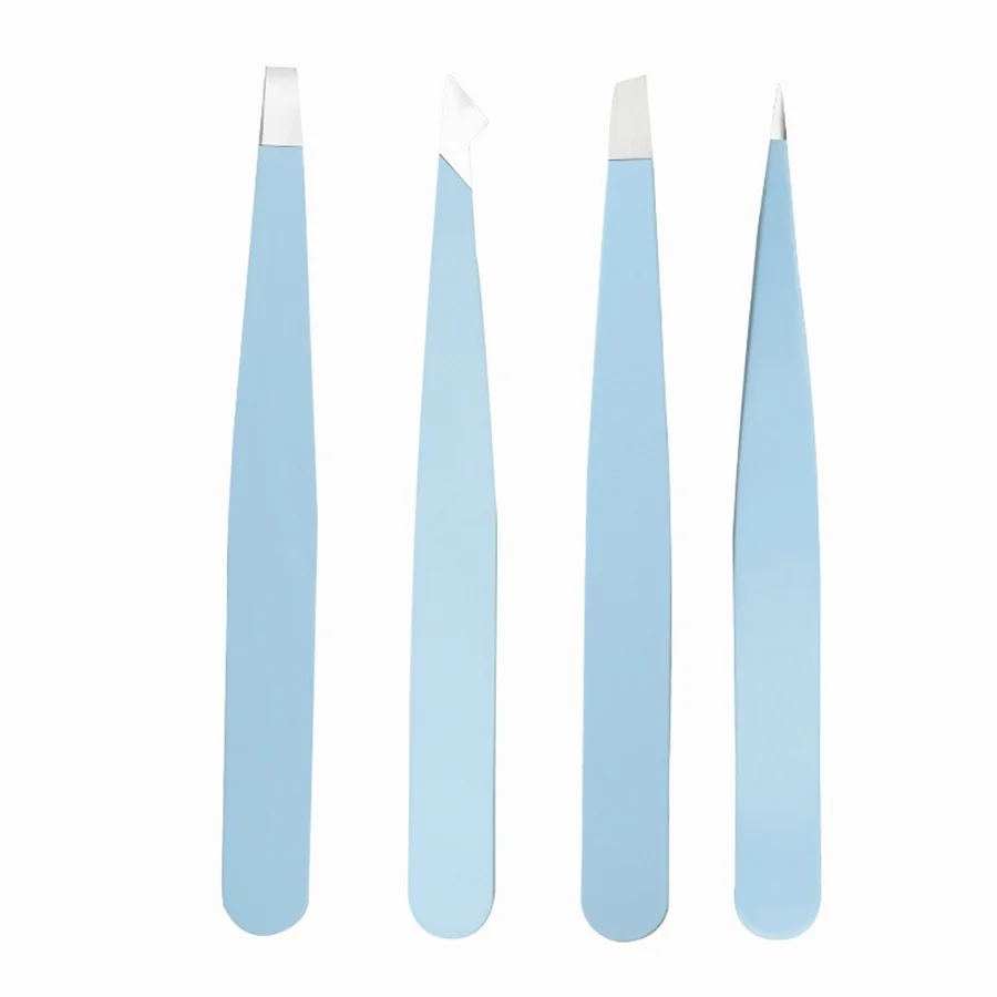 1 ชิ้น/4 ชิ้นแหนบคิ้ว, หญิงขนบนใบหน้ามืออาชีพแหนบสแตนเลสชุดแหนบที่มีความแม่นยำ