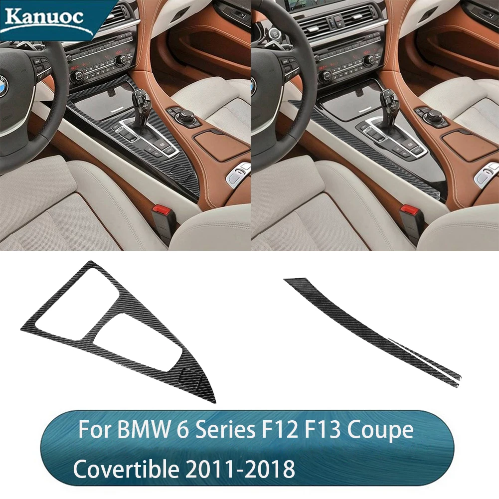 

For BMW 6 Series F12 F13 Coupe Covertible 2011 2012-2018 Carbon Fiber Gear Panel Stickers Car Interior Decorative Accessories