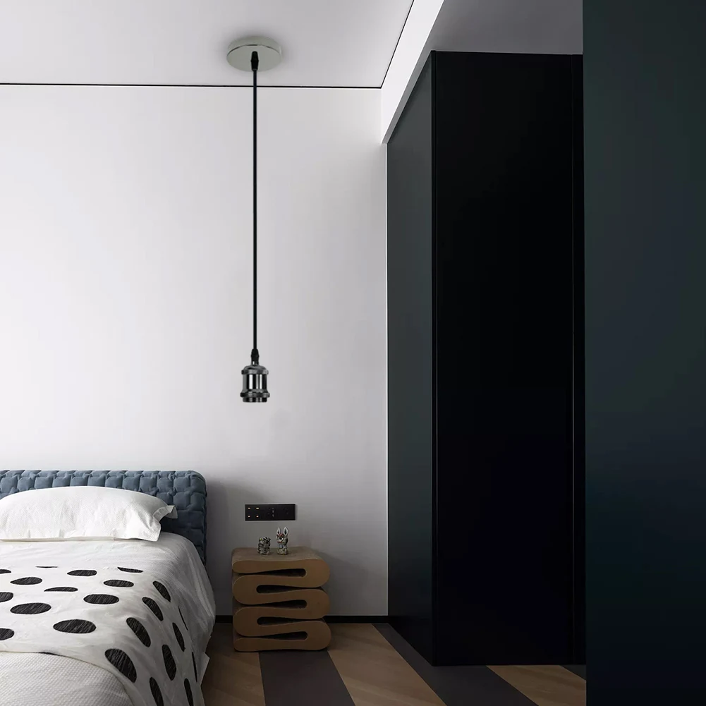 Pendant Light Holder E27 Screw Ceiling Lamp Holder Socket AC110V-220V Pendant Light Base Socket for Retro Incandescent Filament