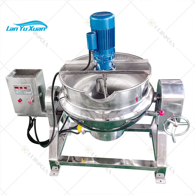 

Chili Tomato Sauce Cooker and Mixer Soup Porridge Boiling Cooking Kettle Pot Gas Heating Curry Paste Sauce Making Machine