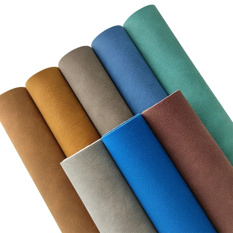 Lychee Life Faux Suede PU Leather Fabric for Garment Synthetic Leather Color DIY Bowknot Bag Sofa Sewing Material