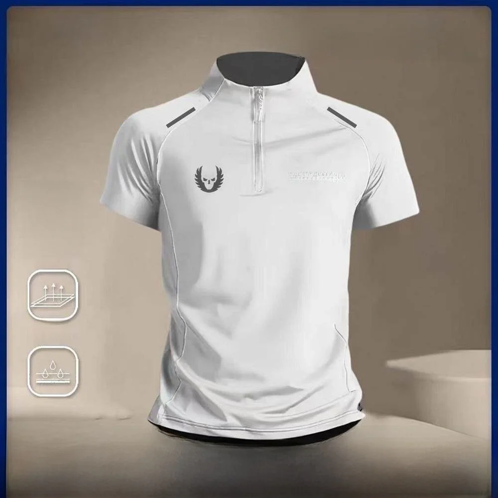 Men's Outdoor Quick Dry Sports T-shirt Breathable Sweat Absorbent Running Climbing Equipment Clothing Summer Training Suit