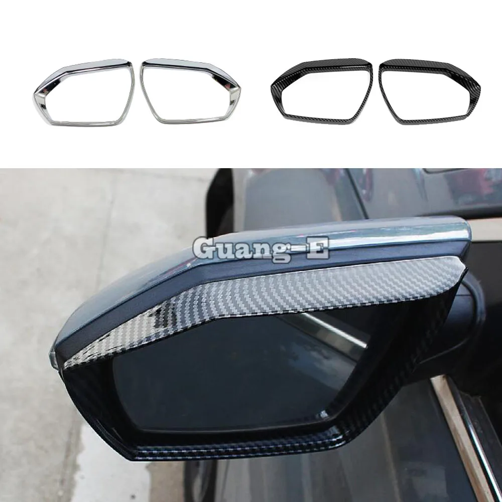 For Hyundai Elantra Avante 2020 2021 2022 2023 Rear Rearview Side Glass Mirror Trim Frame Rain Shield Sun Visor Shade ABS Chrome