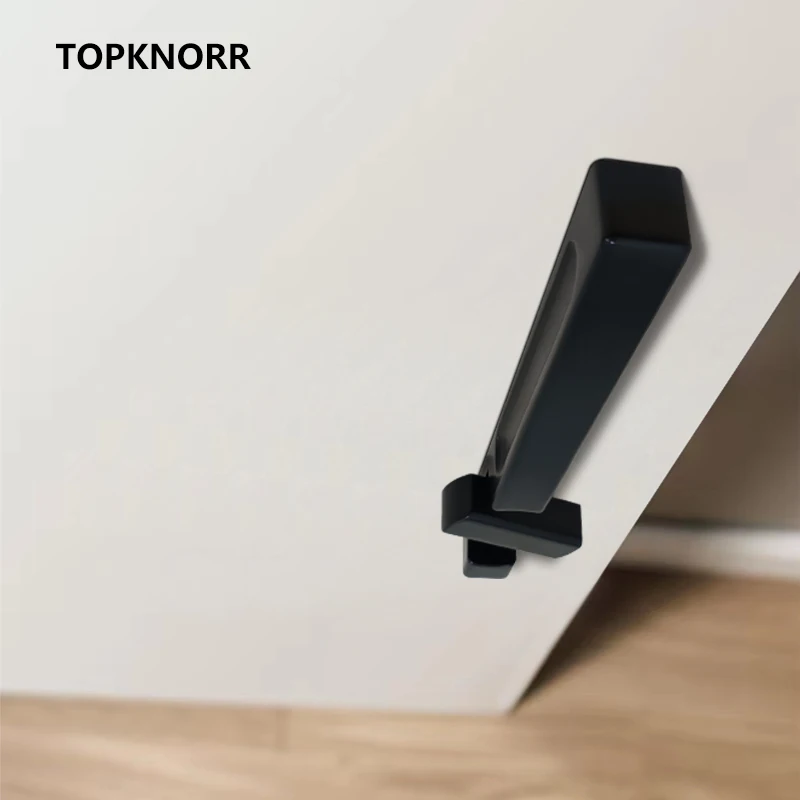 Imagem -06 - Topknorr-minimalista Fechadura Magnética Casa Interior Universal wc Quarto Preto Maçaneta de Madeira Mudo Quarto Door Lock