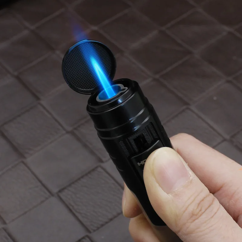 

Creative Personalized Visual Air Cage Direct Flash Spray Gun Metal Plastic Windproof Flame Cigarette Lighter Smoke Accessories