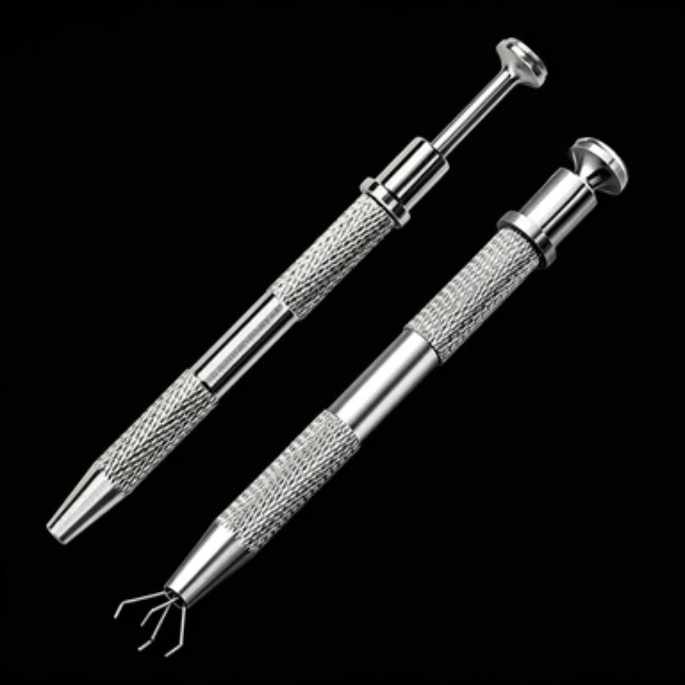 Piercing Ball Grabber Tool Pick Up with 4 Prongs Holder Diamond Claw Tweezers for Small Parts Gems Prong Jewelry Making Too