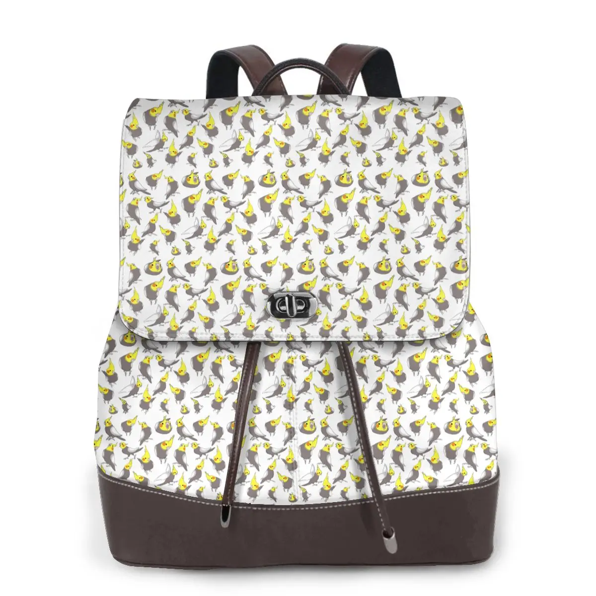 Cockatiel Doodle Pattern Bookbag School Student Bags Hiking Travel Daypack for Women Fashion Derma Backpack